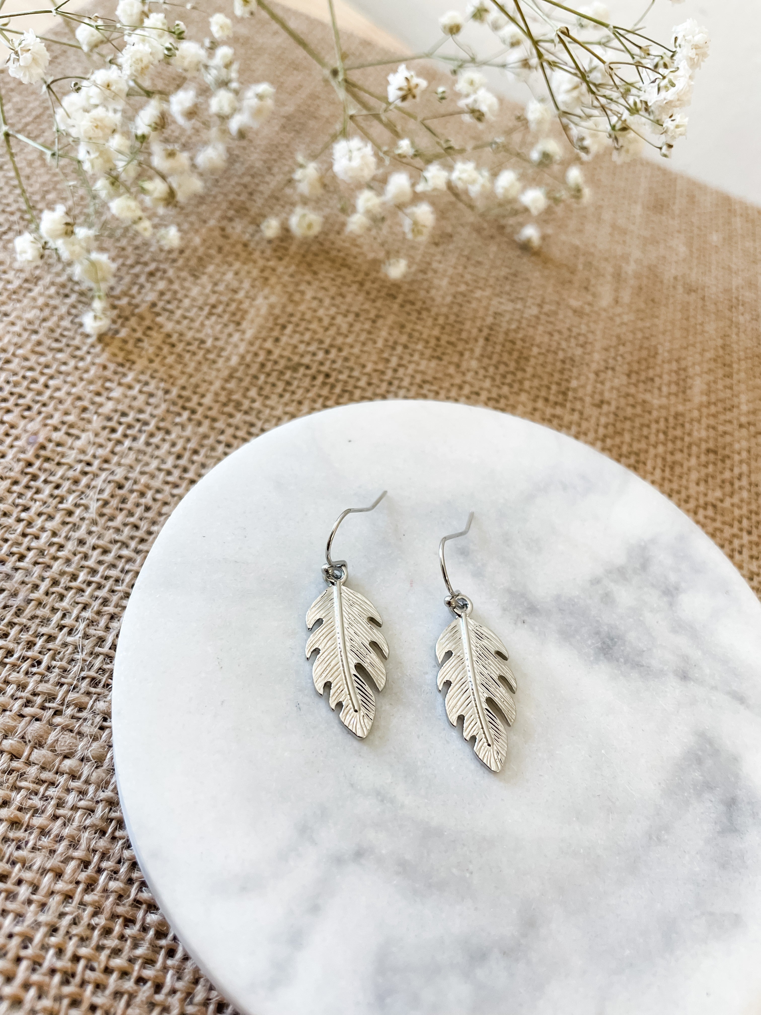 Lyndall Silver Leaf Drop Earrings