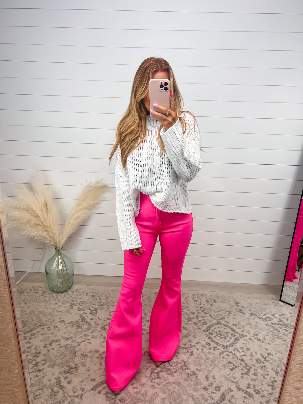 Have It All Hot Pink High Rise Flares