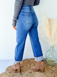 Big Plans Medium Wash Cropped Cuffed Jeans