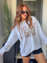 Plaid Pray Graphic Top