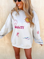 Beachy Sticker Trend Graphic Sweatshirt