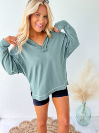 Restless Heart Silky Pine Collared Pullover
