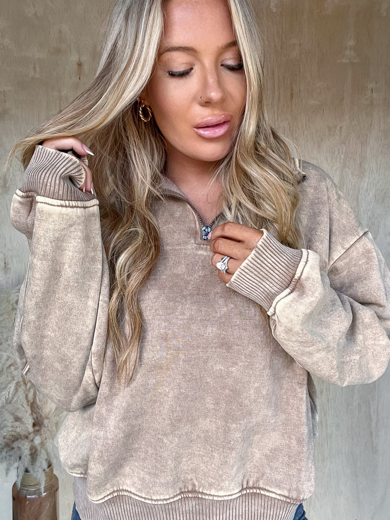 DOORBUSTER - Go Getter Zip Mocha Pullover