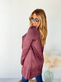 Fearless Energy Burgundy Faux Suede Jacket