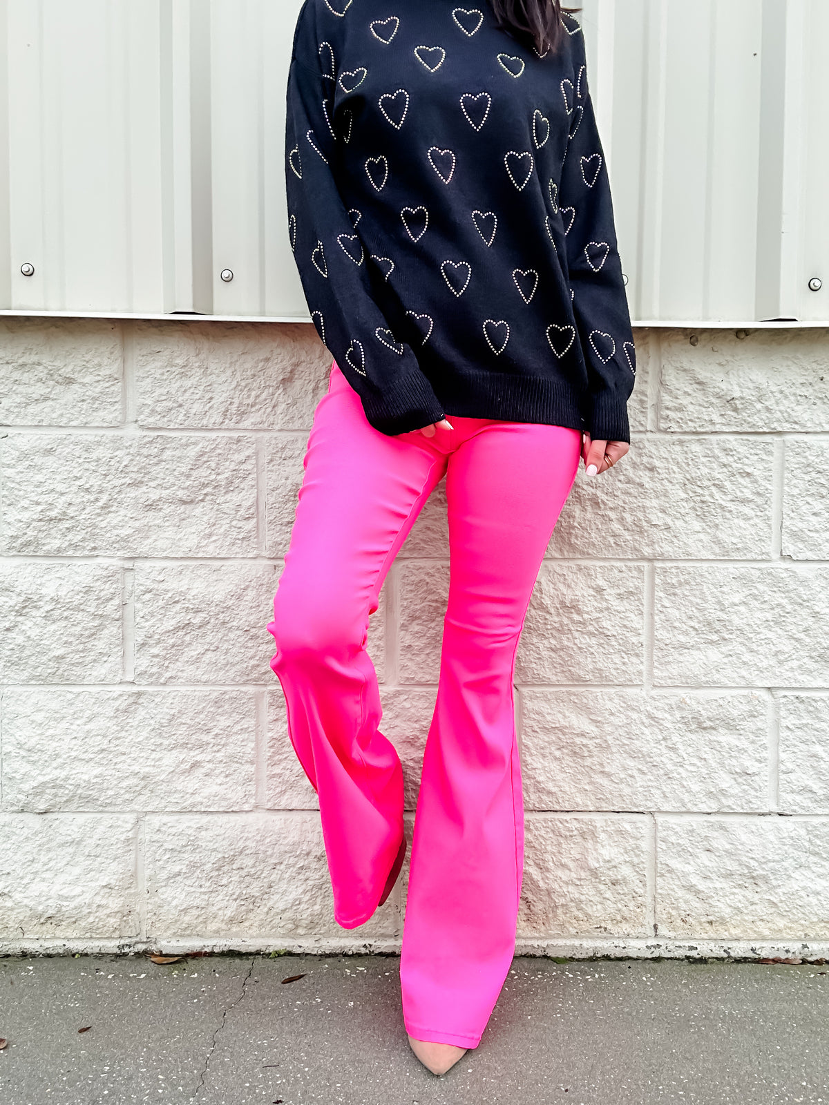 Have It All Hot Pink High Rise Flares