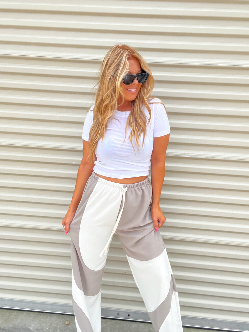 Wish You Were Here  Nude Color Block Pant