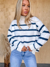 Delicate Darling Cream Striped Sweater