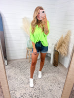 Hard To Impress Neon Lime Collared Top