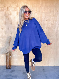 DOORBUSTER - Sweeter Than You Light Navy Oversized Sweater