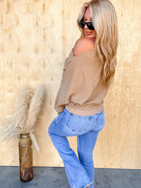 Life Recently Taupe Off Shoulder Top