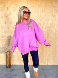 DOORBUSTER - Sweeter Than You Bright Mauve Oversized Sweater