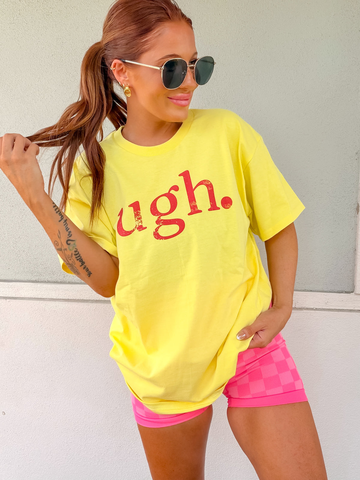Pink Ugh Graphic Top