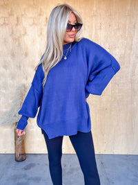 DOORBUSTER - Sweeter Than You Light Navy Oversized Sweater