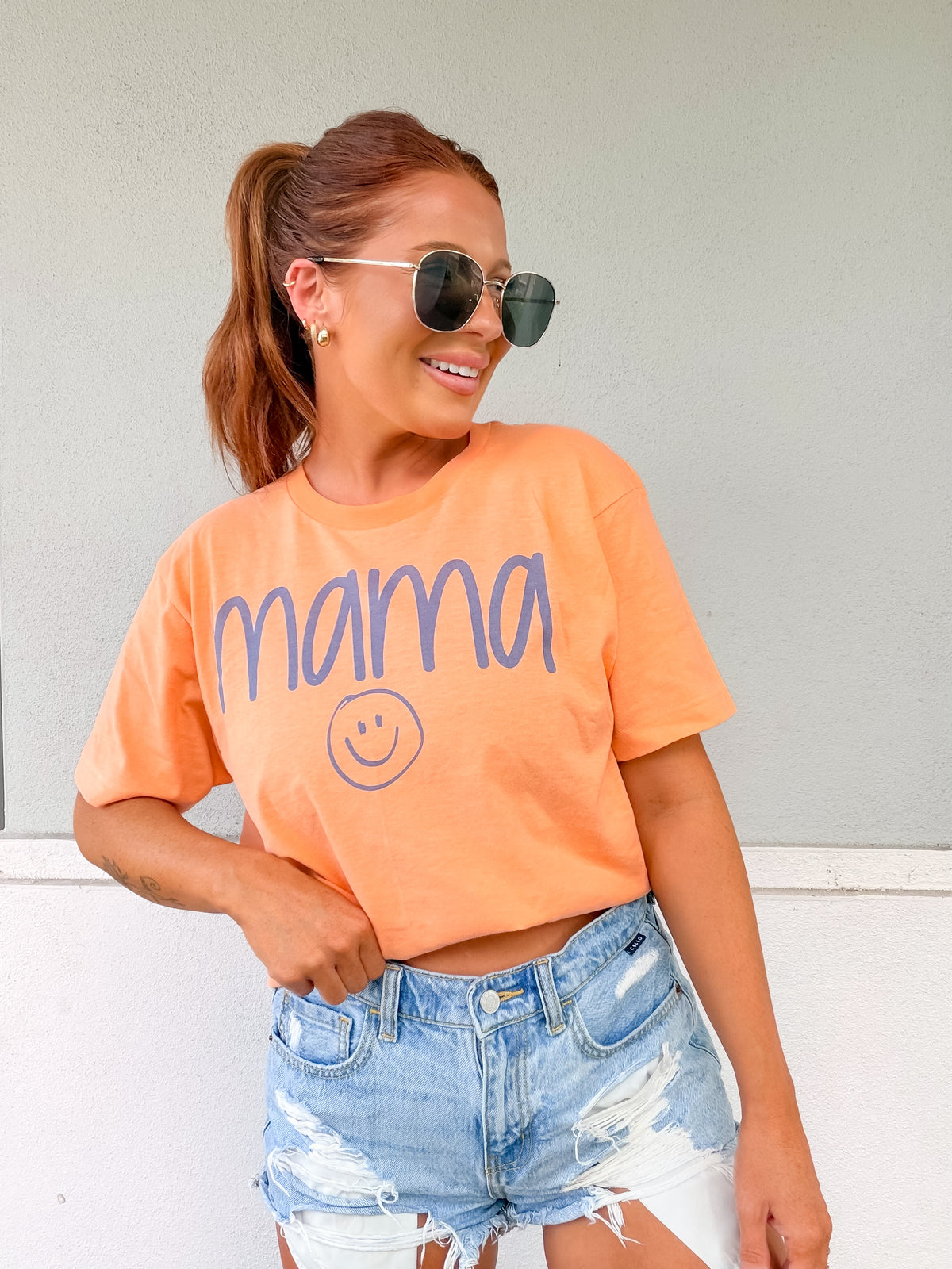 Blue Mama Graphic Top
