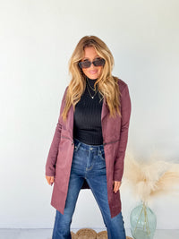 Fearless Energy Burgundy Faux Suede Jacket
