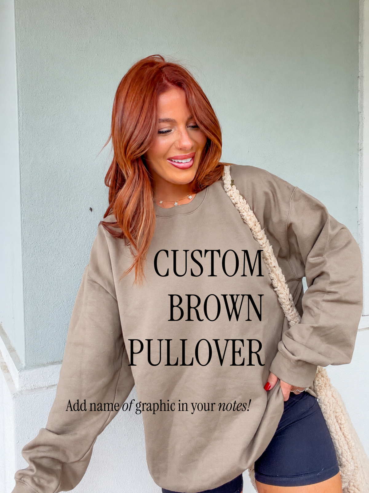 CUSTOM BROWN GRAPHIC PULLOVER