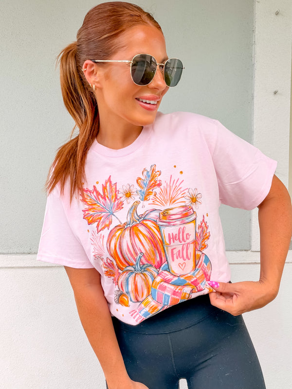 Hello Fall Graphic Top