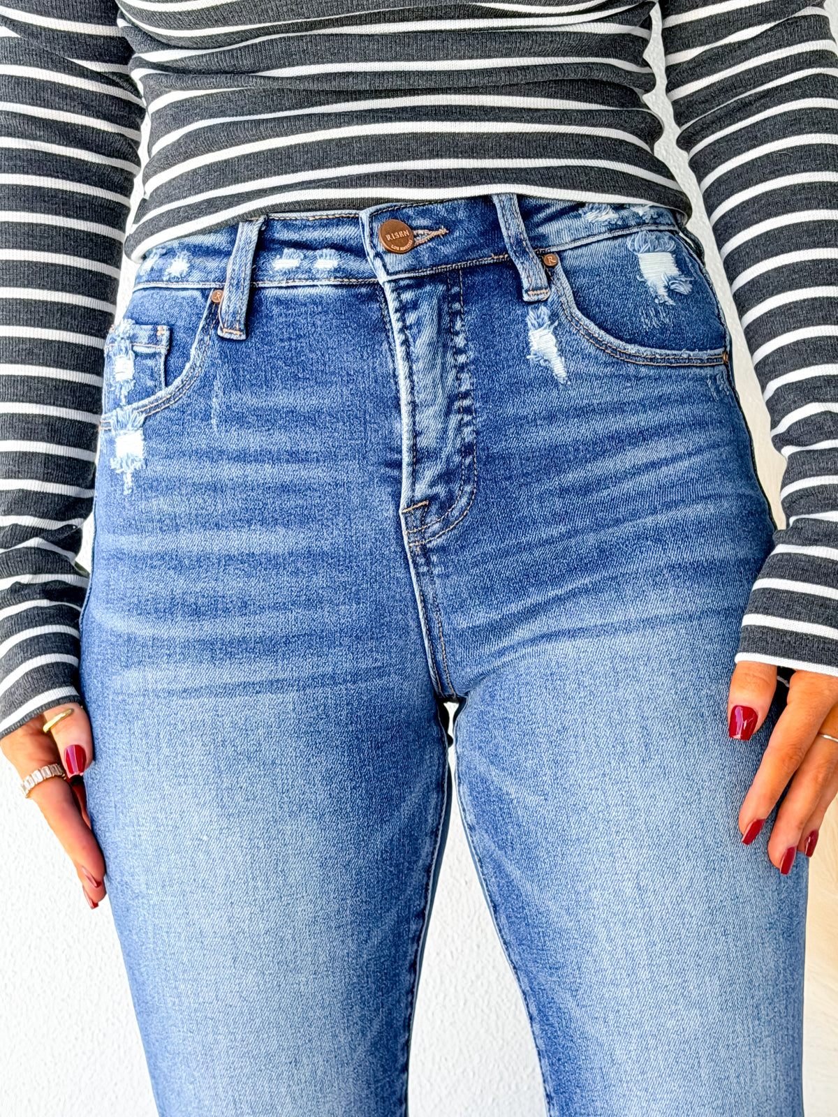 Heart To Heart Dark Wash Tummy Control Flare Jeans