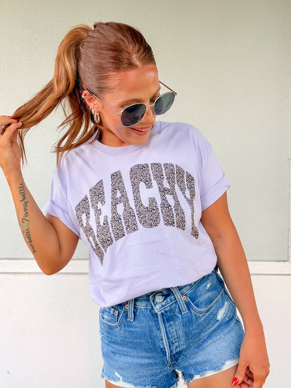Leopard Beachy Graphic Top