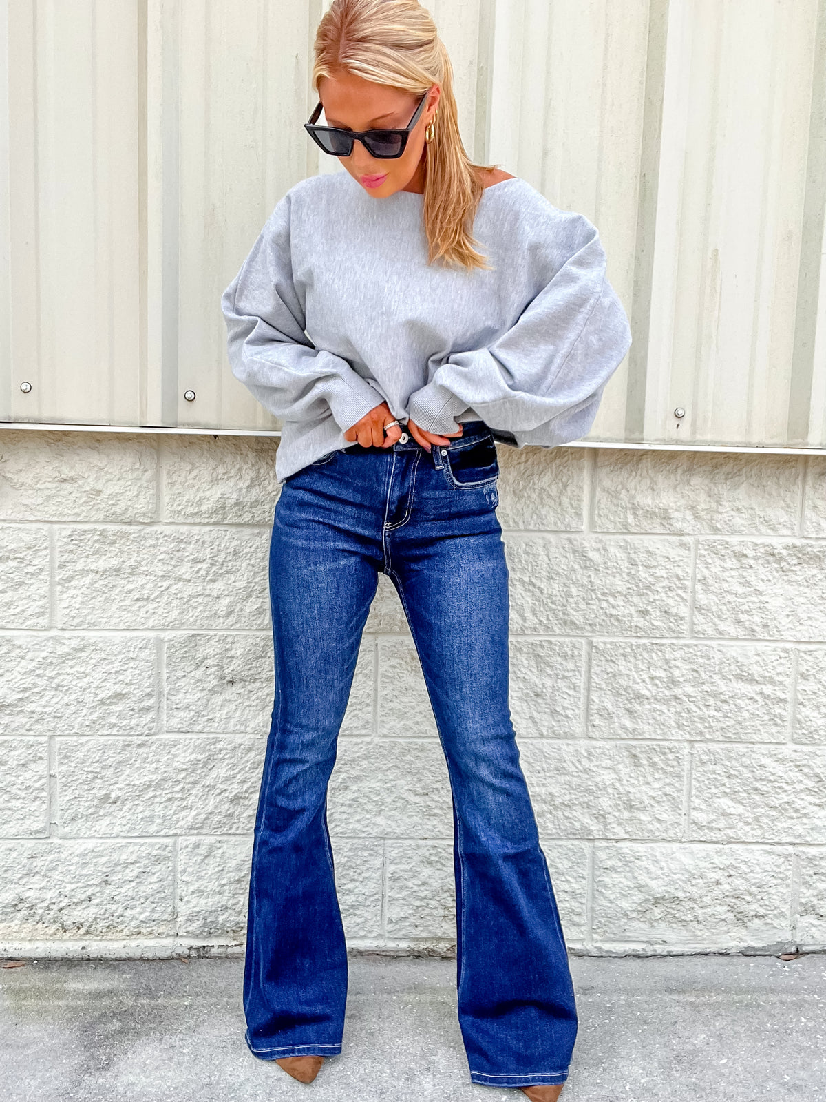 Trust Issues Dark Wash Flare Jeans