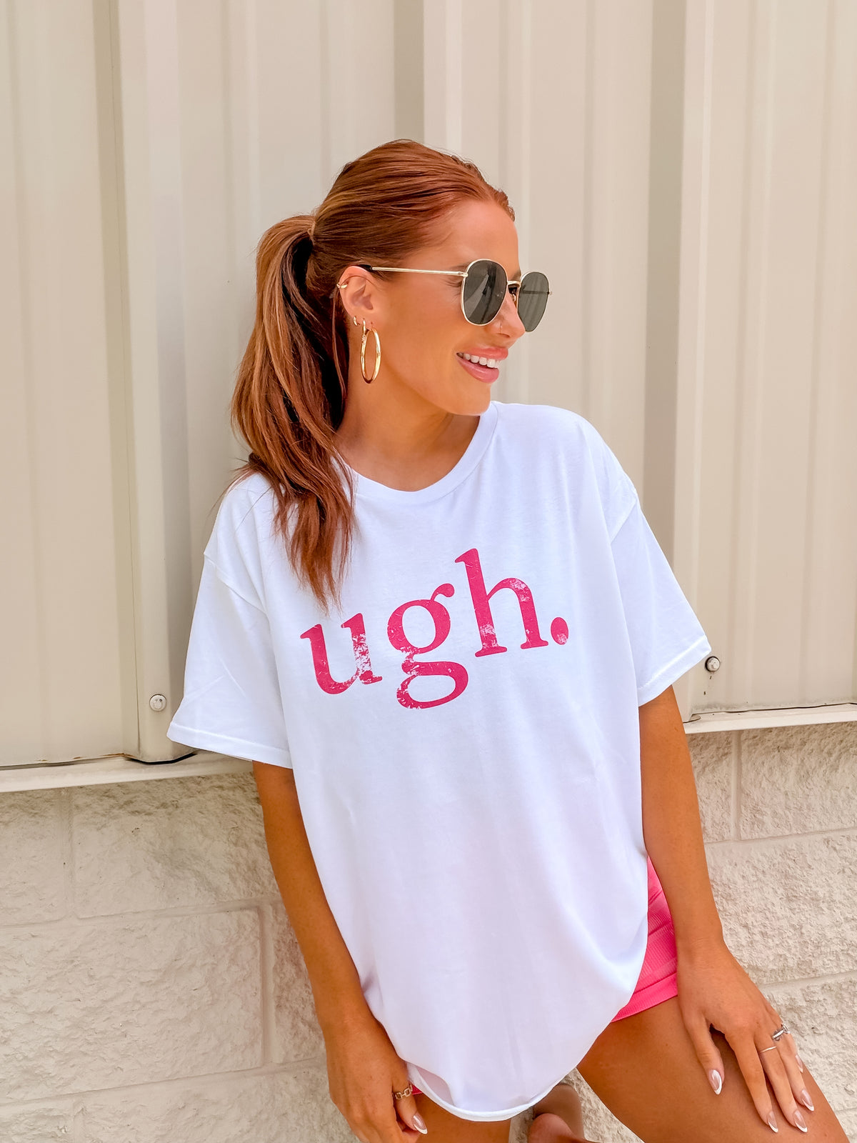 Pink Ugh Graphic Top