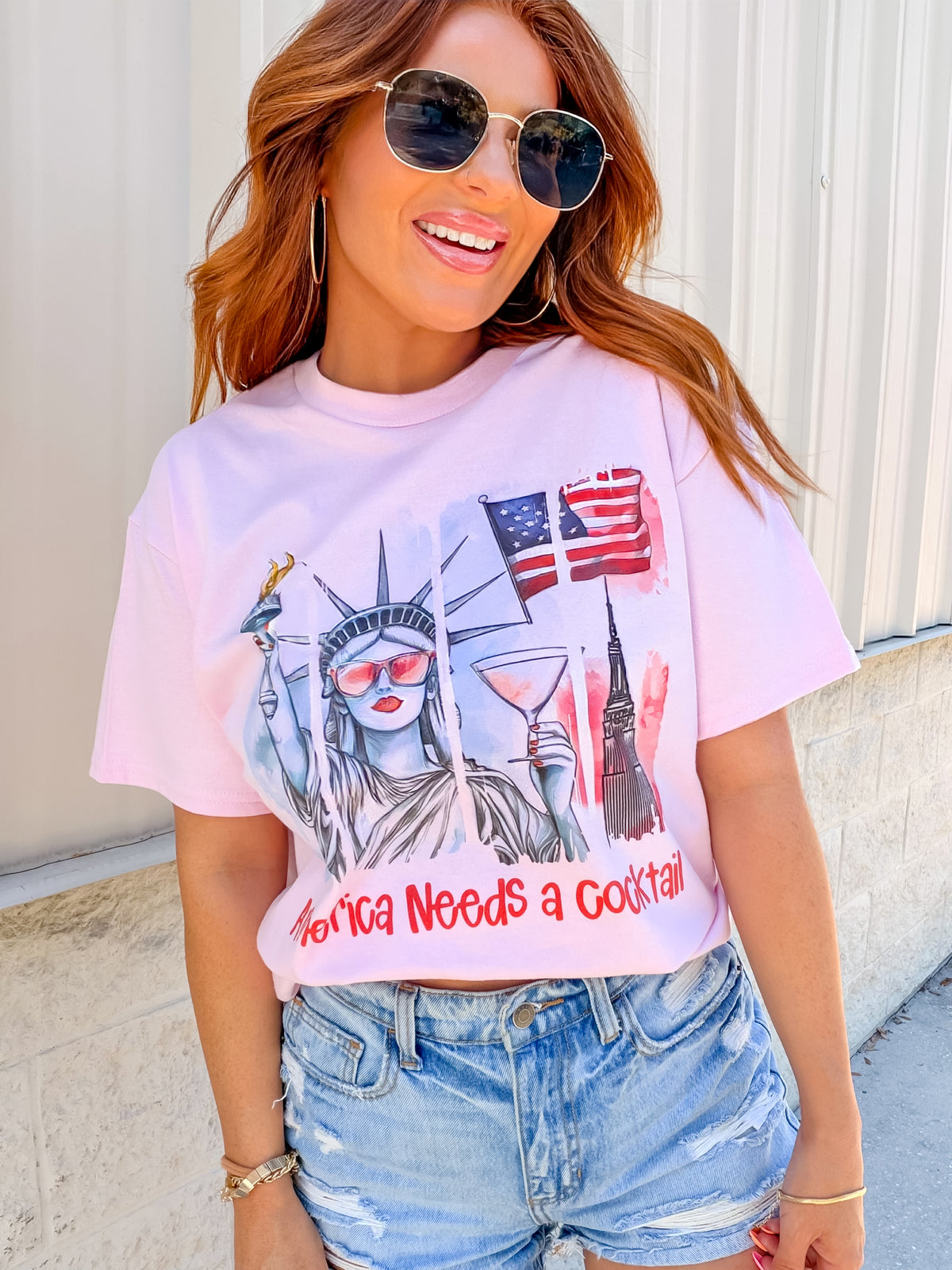 Cocktail America Graphic Top