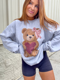 Yarn Heart Bear Graphic Top