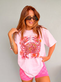 Floral Crab Graphic Top