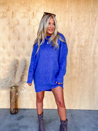 Professional Heartbreaker Blue Sweater Dress