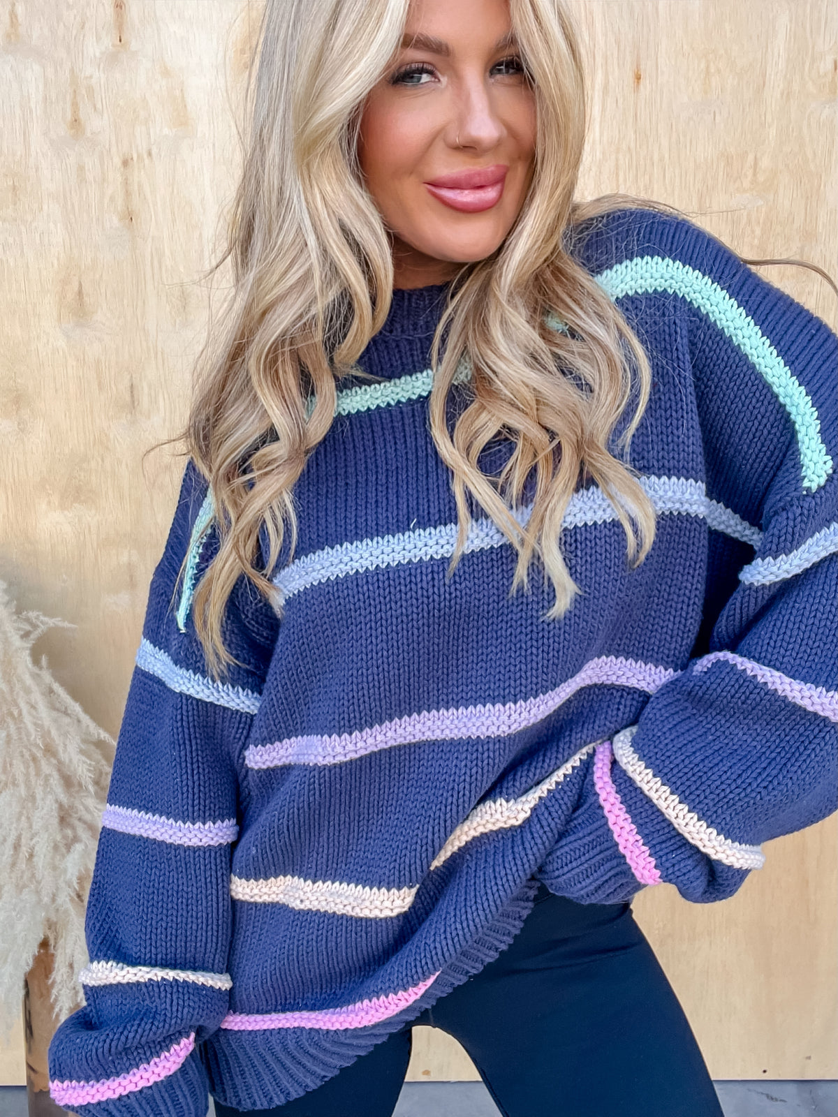 Rule Breaker Navy Striped Sweater