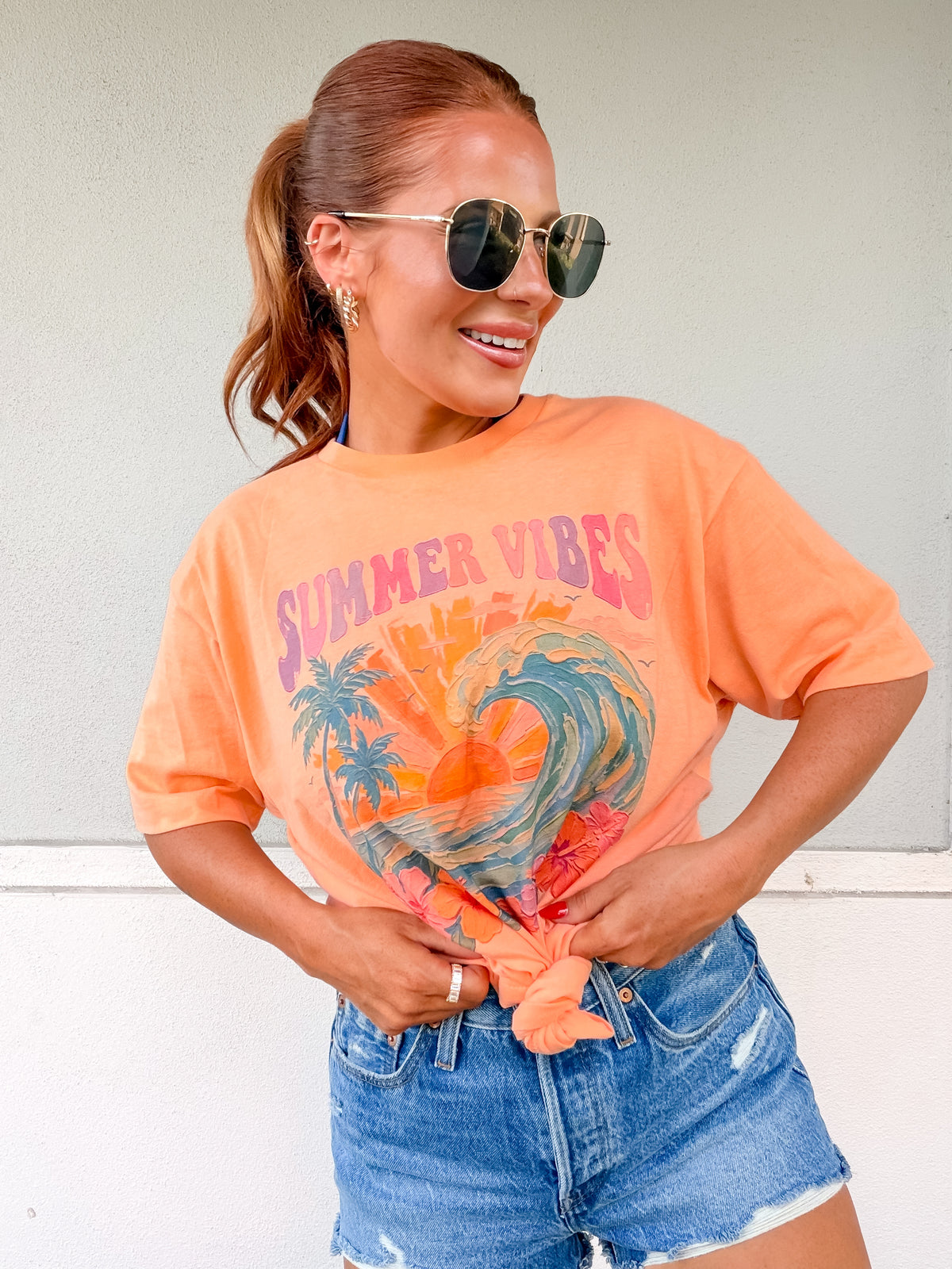 Tropical Wave Graphic Top