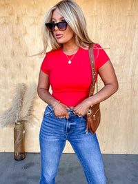 DOORBUSTER - Downtown Dates Red Cropped Top