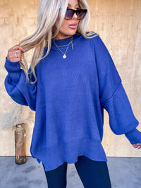 DOORBUSTER - Sweeter Than You Light Navy Oversized Sweater