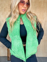 Always Daring Green Puffer Vest