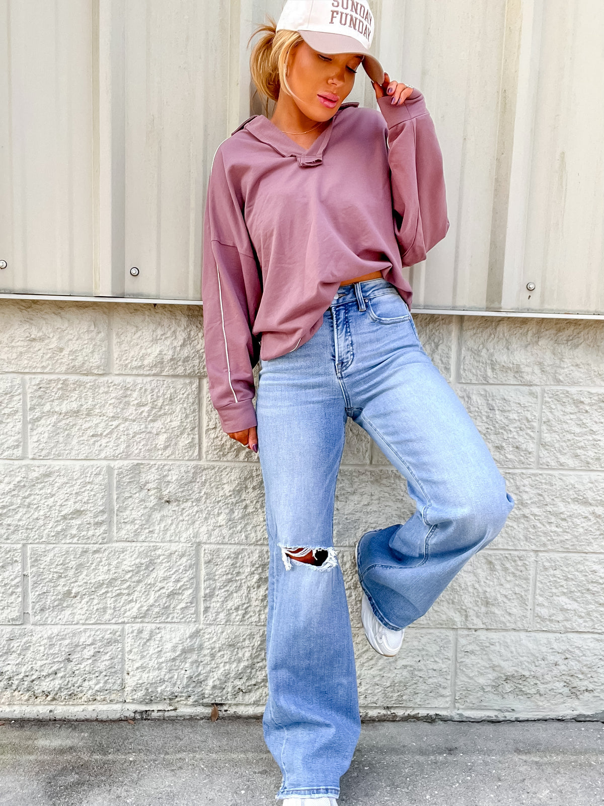 Take Me Back Medium Wash Tummy Control Wide Leg Jean