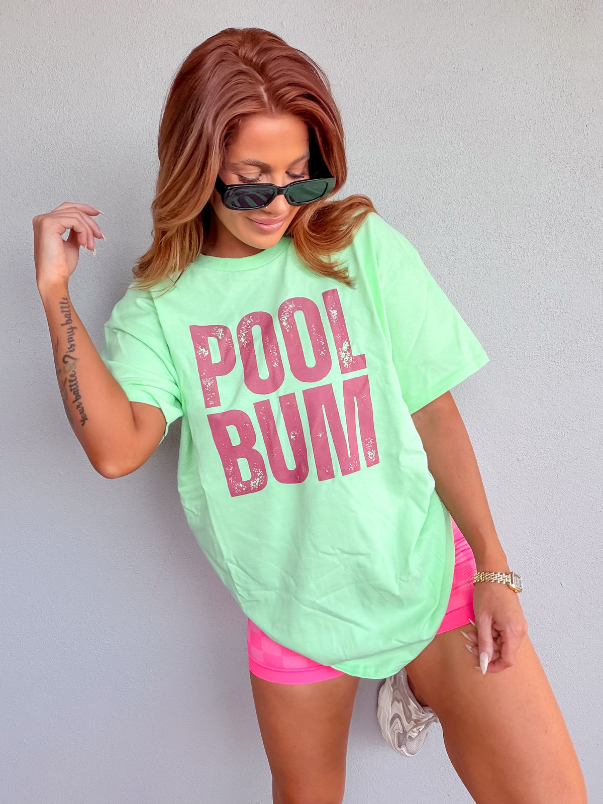 Pink Pool Bum Graphic Top
