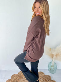 Inspired Moments Heather Brown Front Seam Top