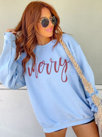 Cursive Merry Graphic Top