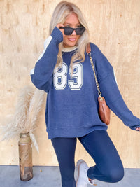 Navy 89 Graphic Stitch Sweater