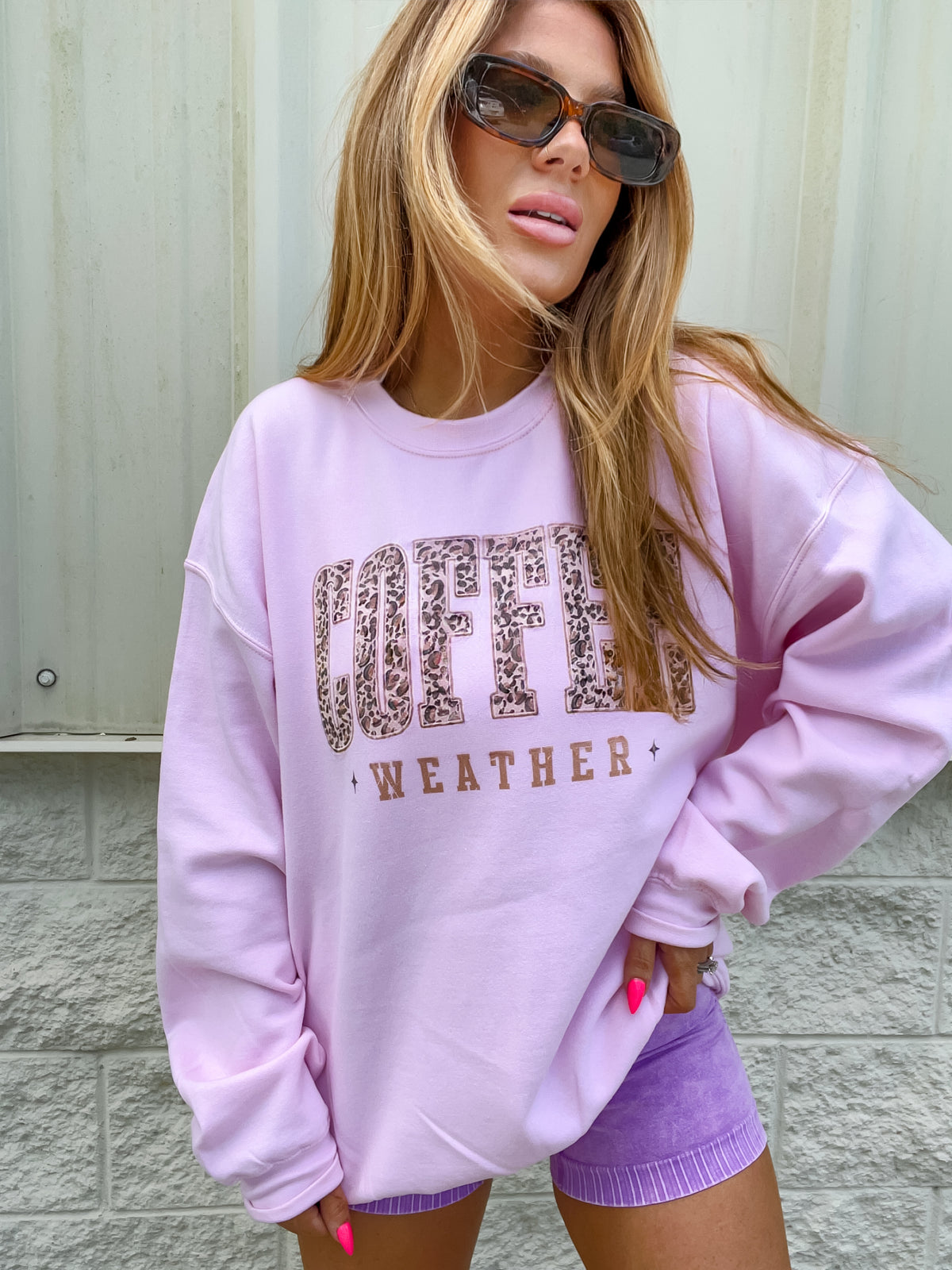 Leopard Coffee Weather Graphic Top