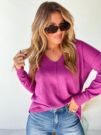 Inspired Moments Light Plum Front Seam Top