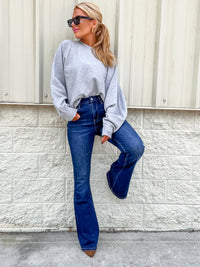 Trust Issues Dark Wash Flare Jeans