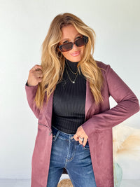 Fearless Energy Burgundy Faux Suede Jacket