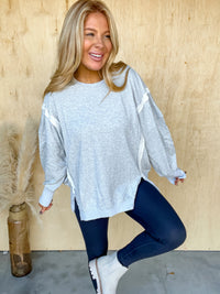 Comfort in Chaos Heather Grey Oversized Top