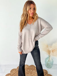 Inspired Moments Heather Mocha Front Seam Top