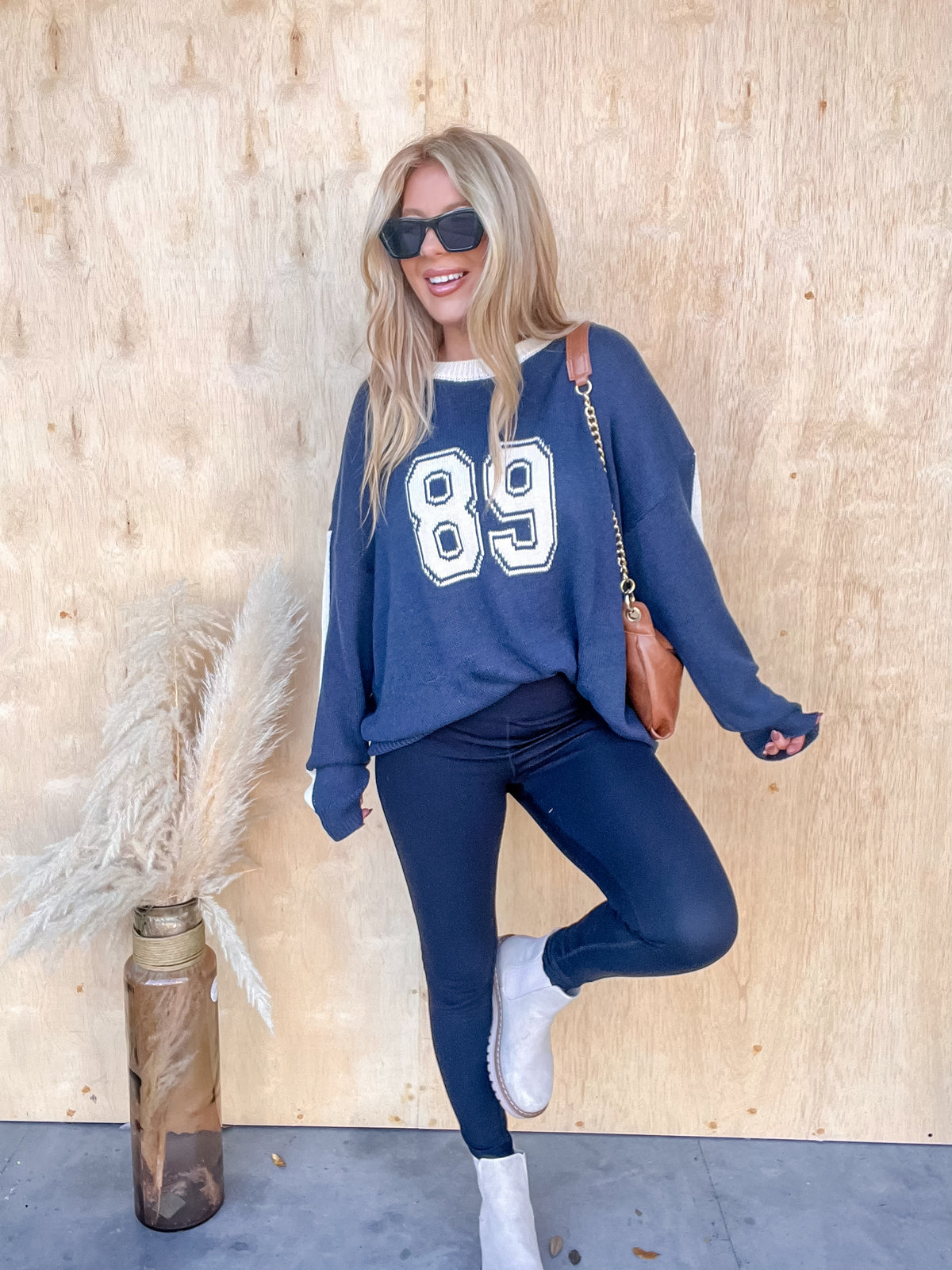 Navy 89 Graphic Stitch Sweater