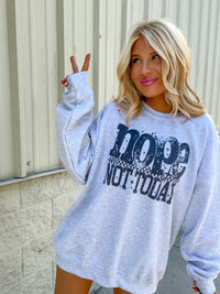 Checker Nope Not Today Graphic Pullover C.O.C.