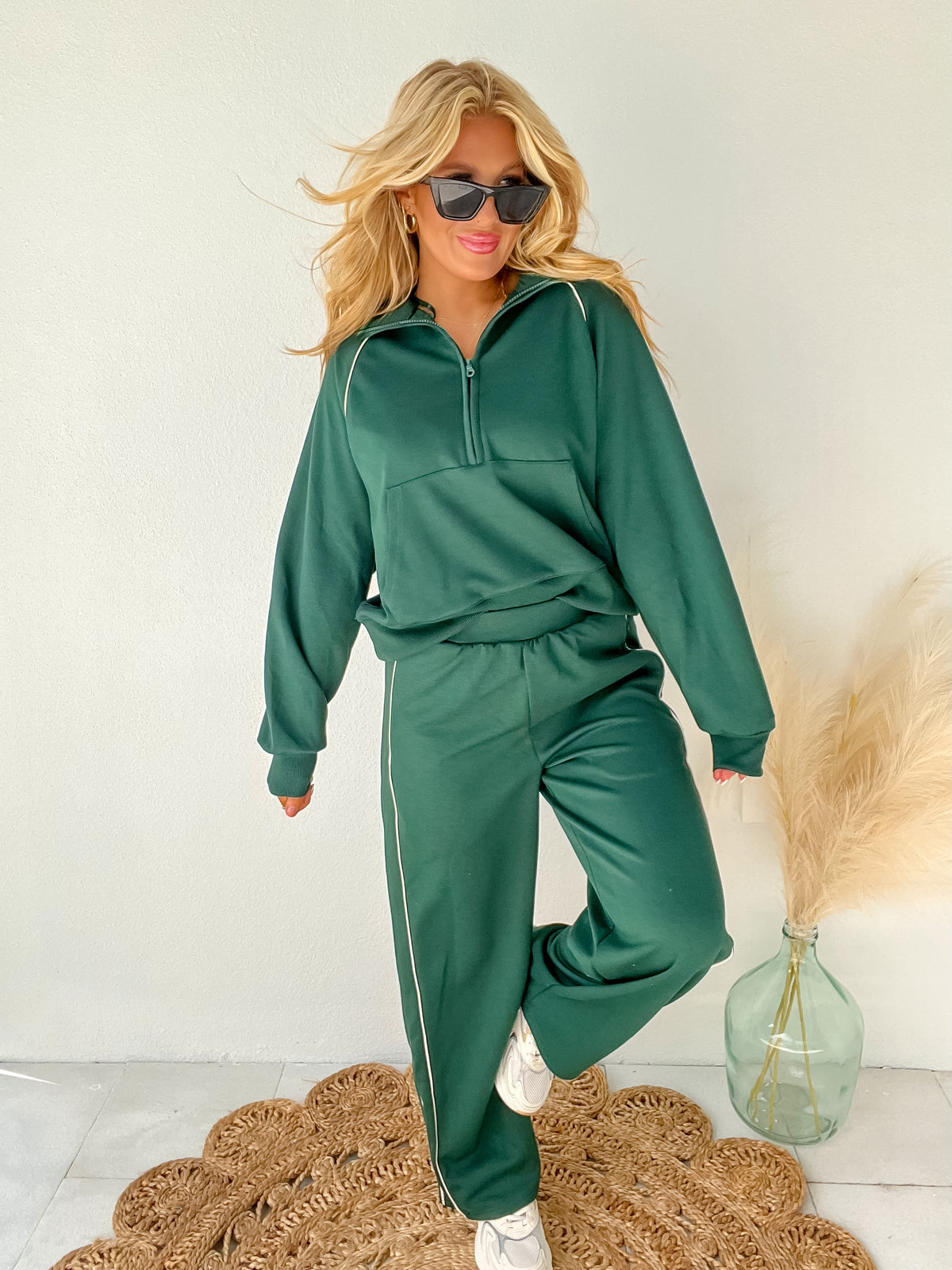 Life Happens Green Casual Pants