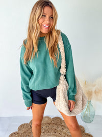 No Apologies Hunter Green Oversized Pullover