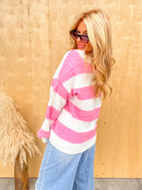 Perfected Charm Pink Striped Sweater